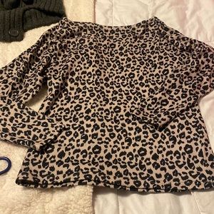 Cheetah print off the shoulder top